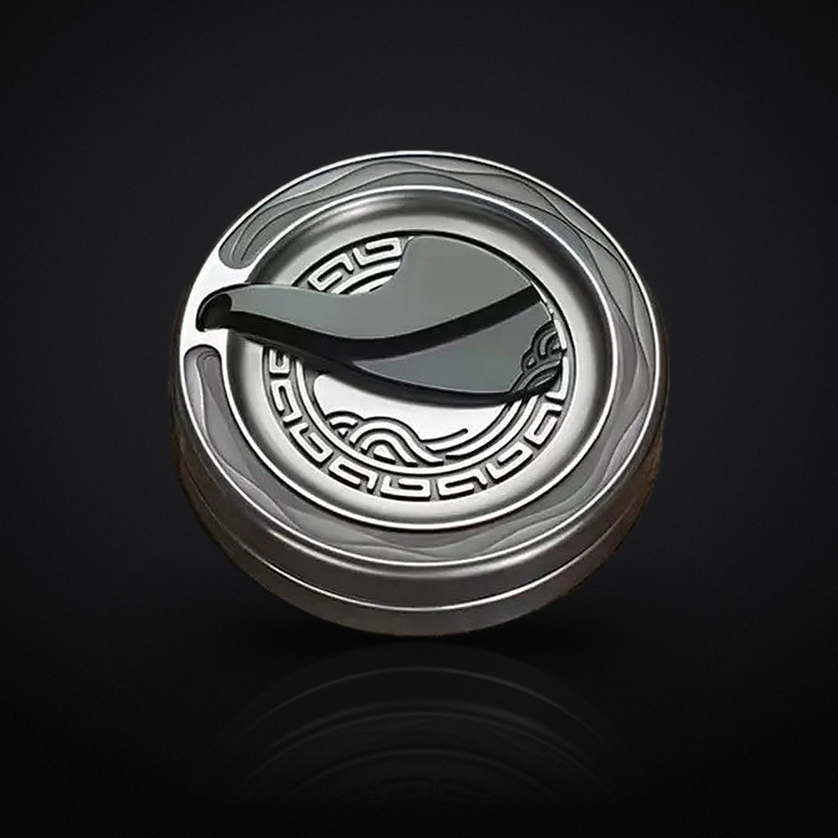 Anchor Coin in stainless steel, studio shot